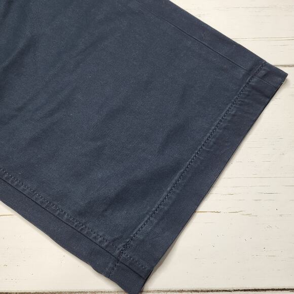 Madewell Darted Barrel Pants Classic Navy Blue Cotton Blend Twill Button Zip 33 - Picture 9 of 12